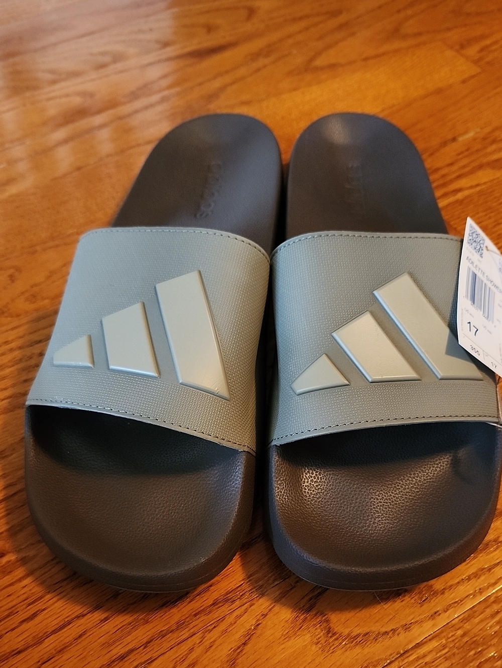 Adidas Adilette Shower Slides NIB Size 17 Army Green